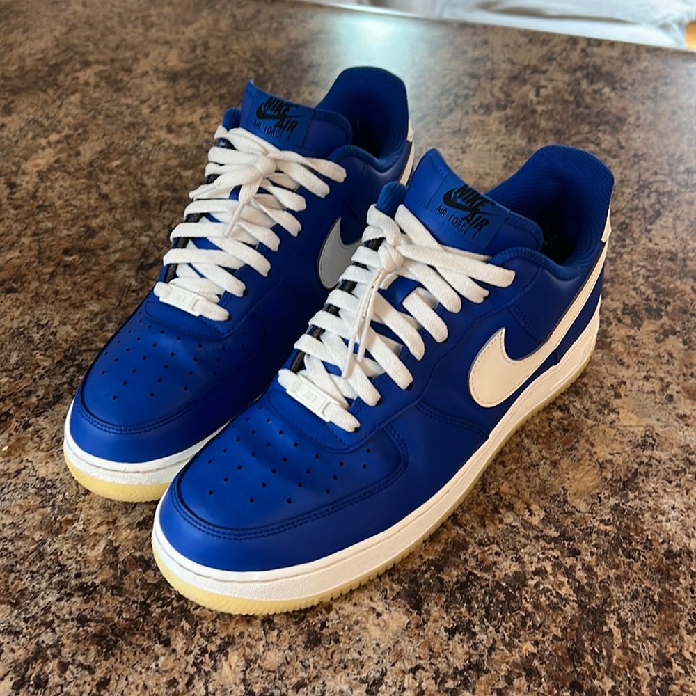 Custom Blue/White Air Force 1 WORN 3 TIMES size 12 (will ship immediately)